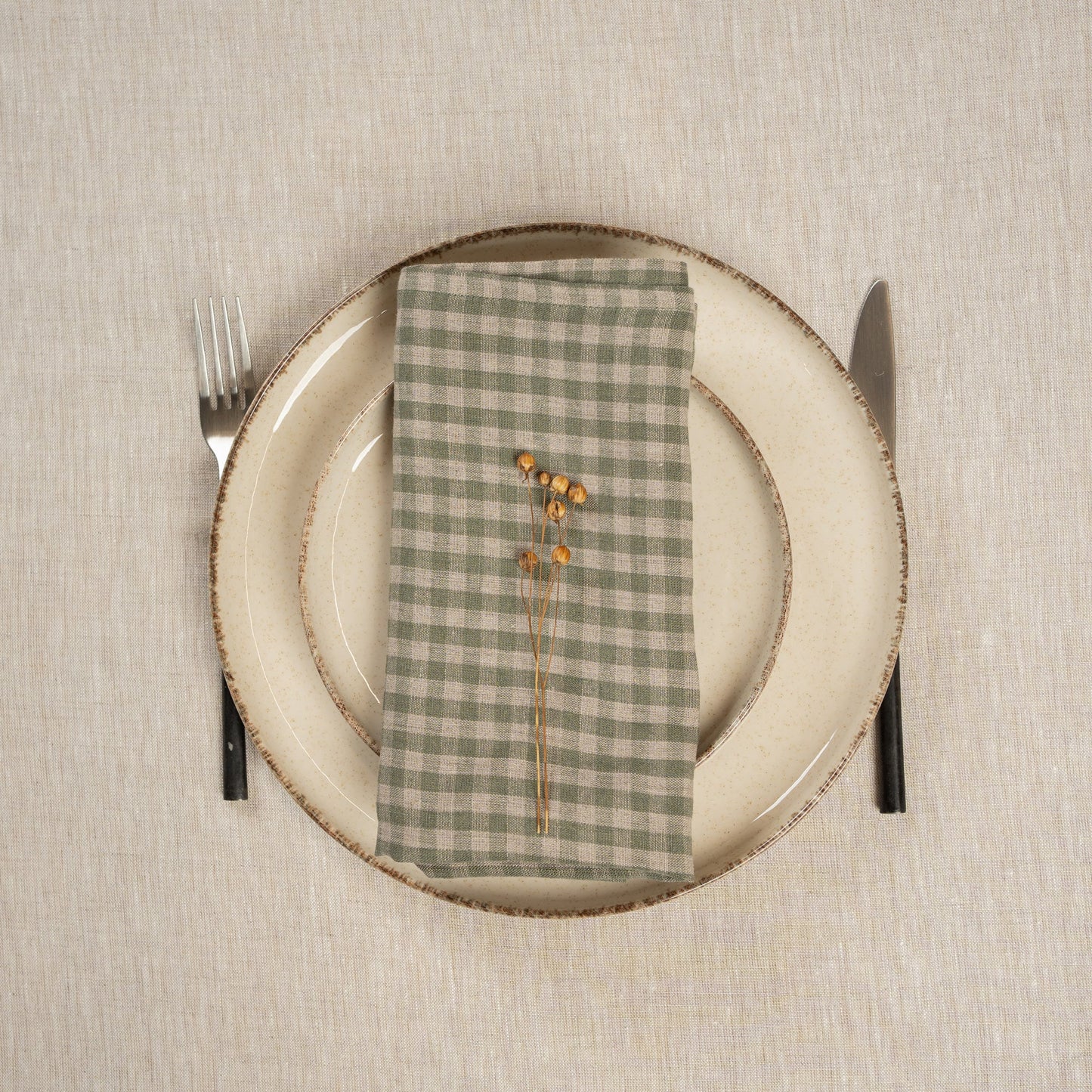 Linen Napkin Stone Green