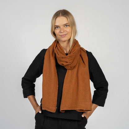 100% European Washed Linen Scarf