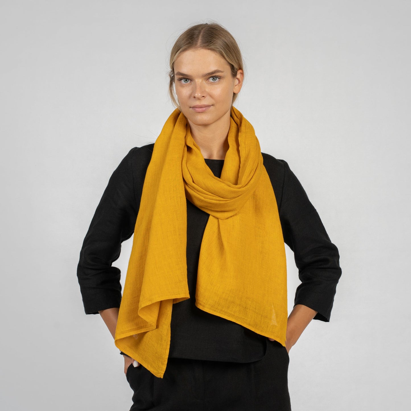 100% European Washed Linen Scarf
