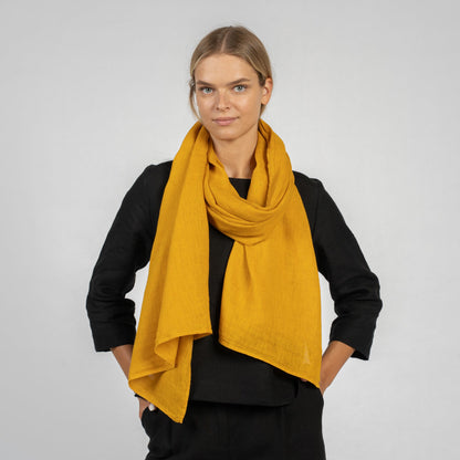 100% European Washed Linen Scarf
