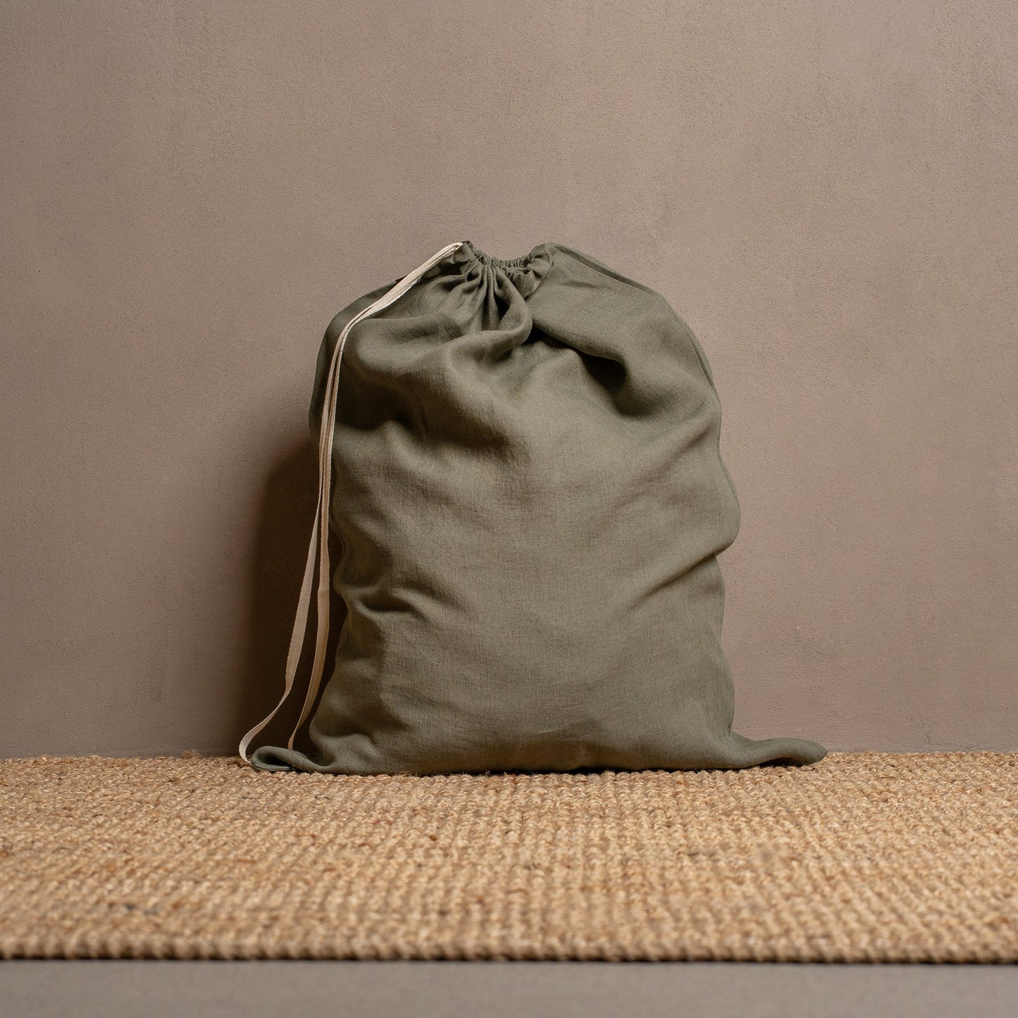 Linen Laundry Bag with Drawstrings