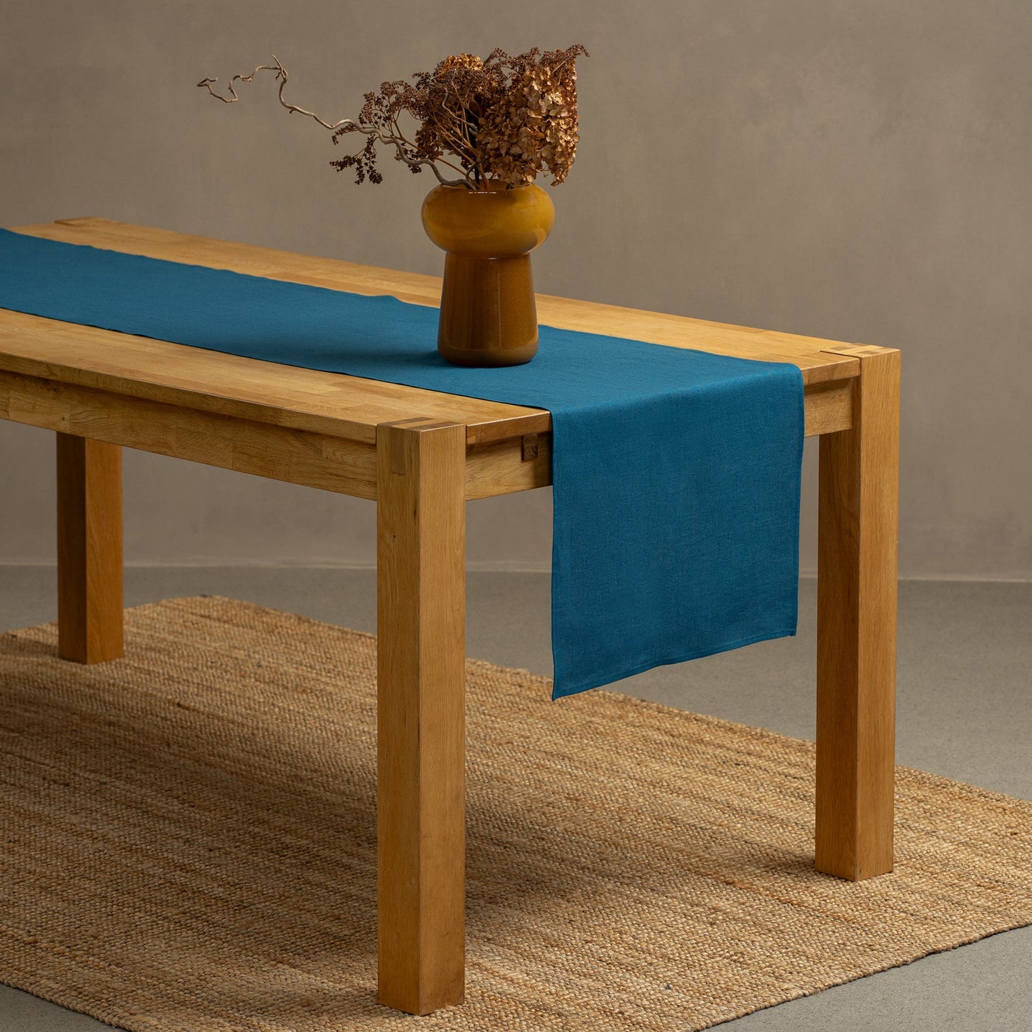 Linen Table Runner Dark Green