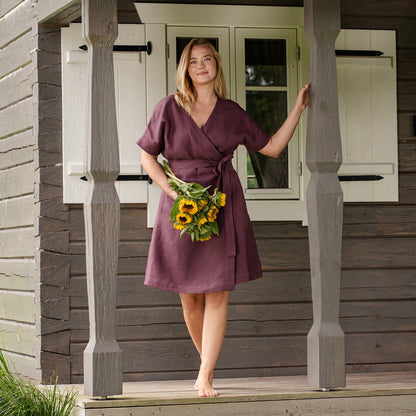 Linen Wrap Dress Eliana