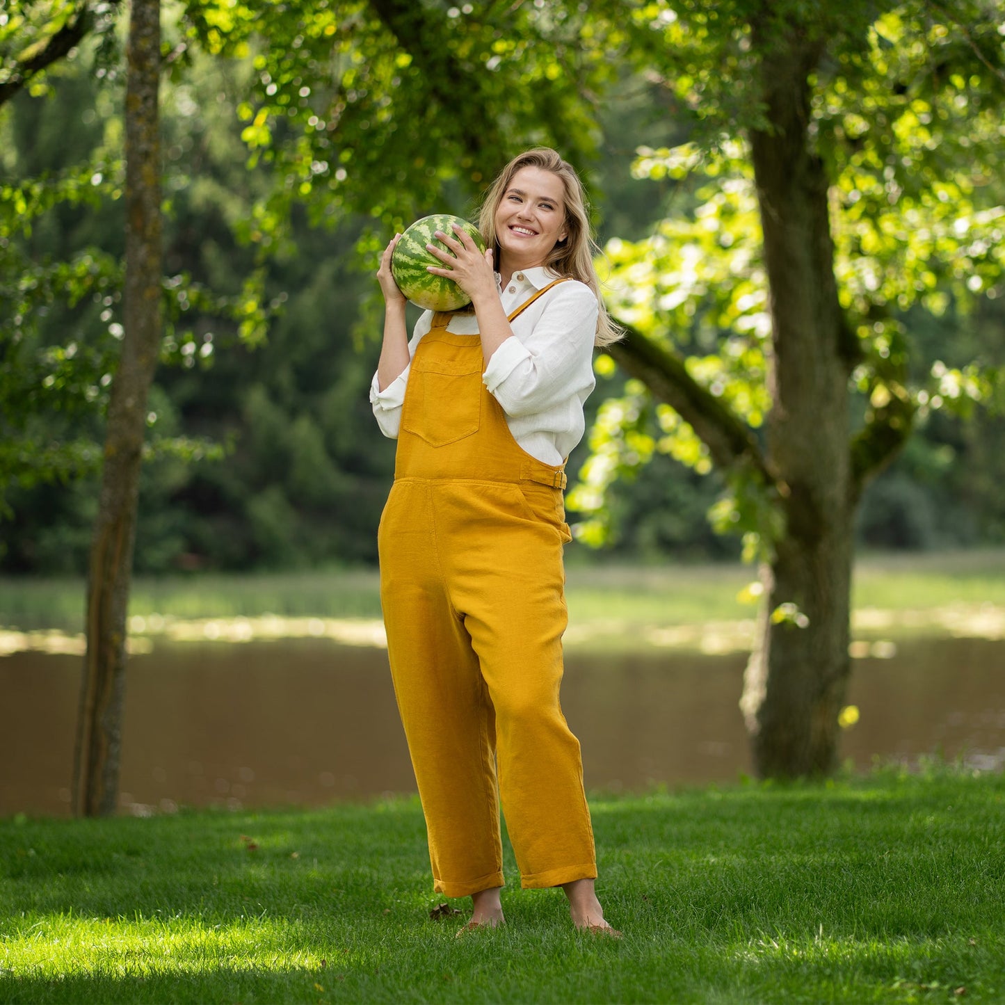 Linen Pinafore Jumpsuit Nicci