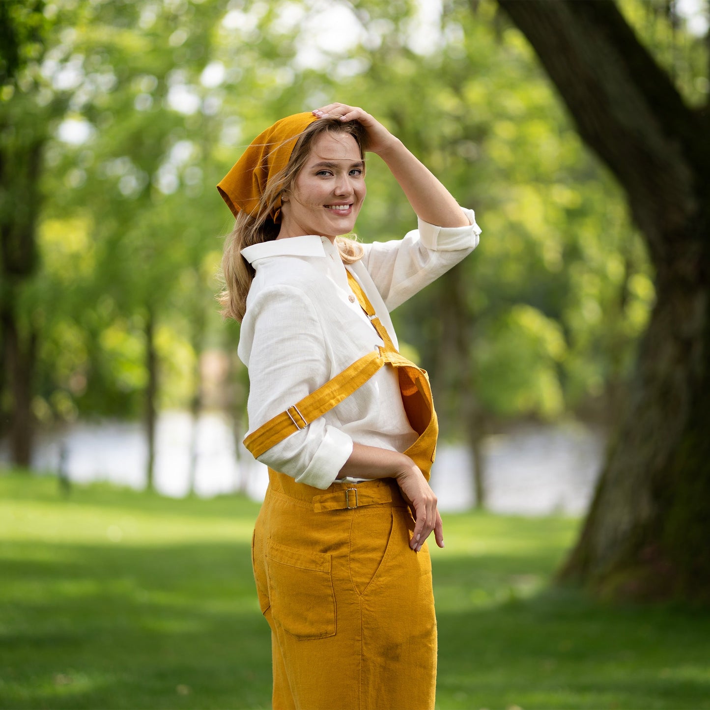 Linen Pinafore Jumpsuit Nicci