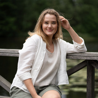 Linen Crop Top Ana Natural