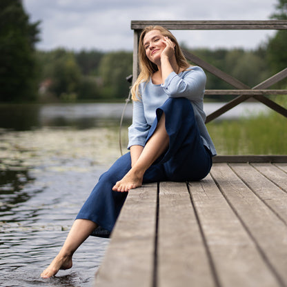 Linen Blouse Nora Cloudy Blue