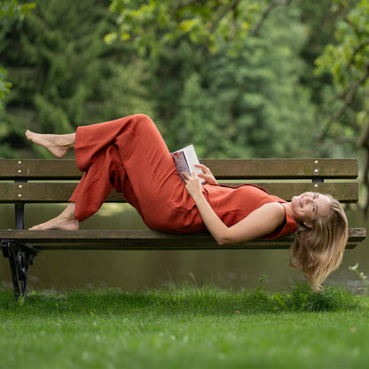 Linen Vest & Wide Leg Pants 2-Piece