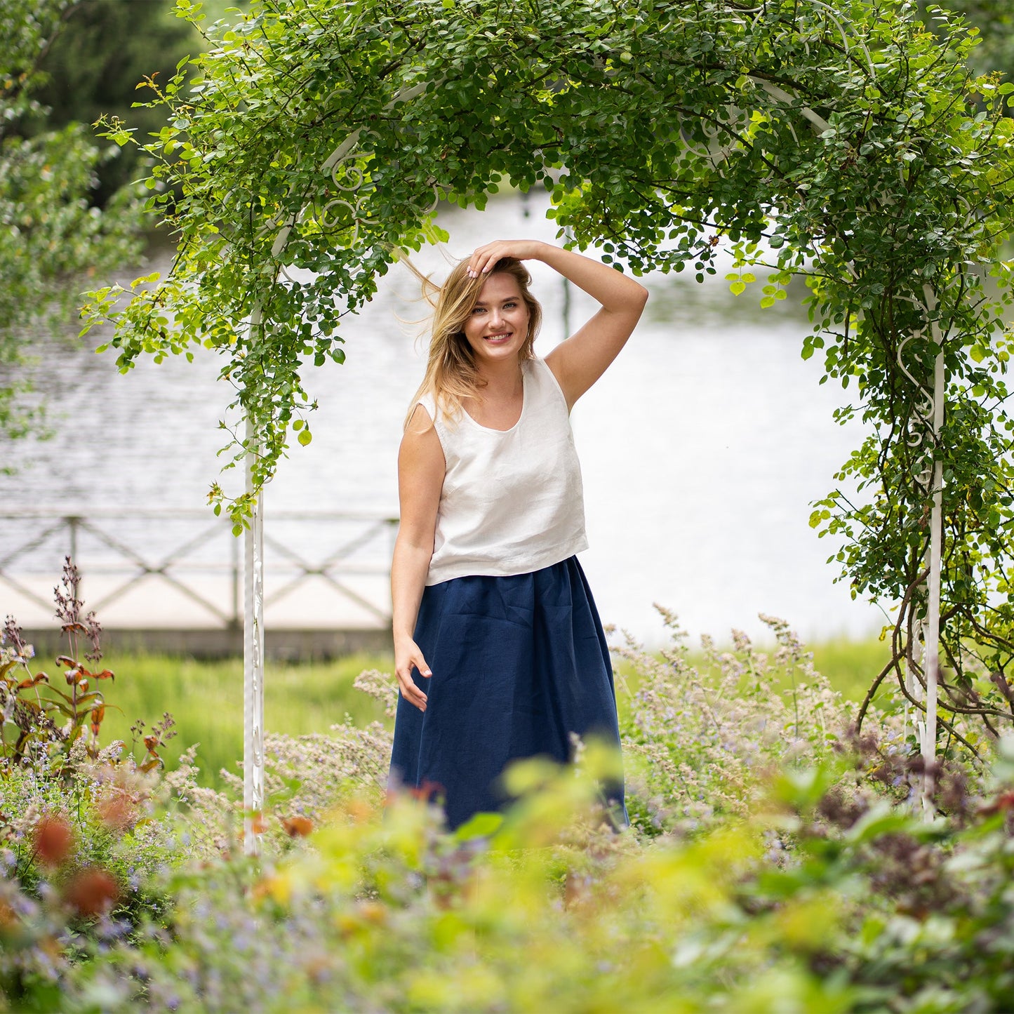 Midi Skirt Sophia Storm Blue