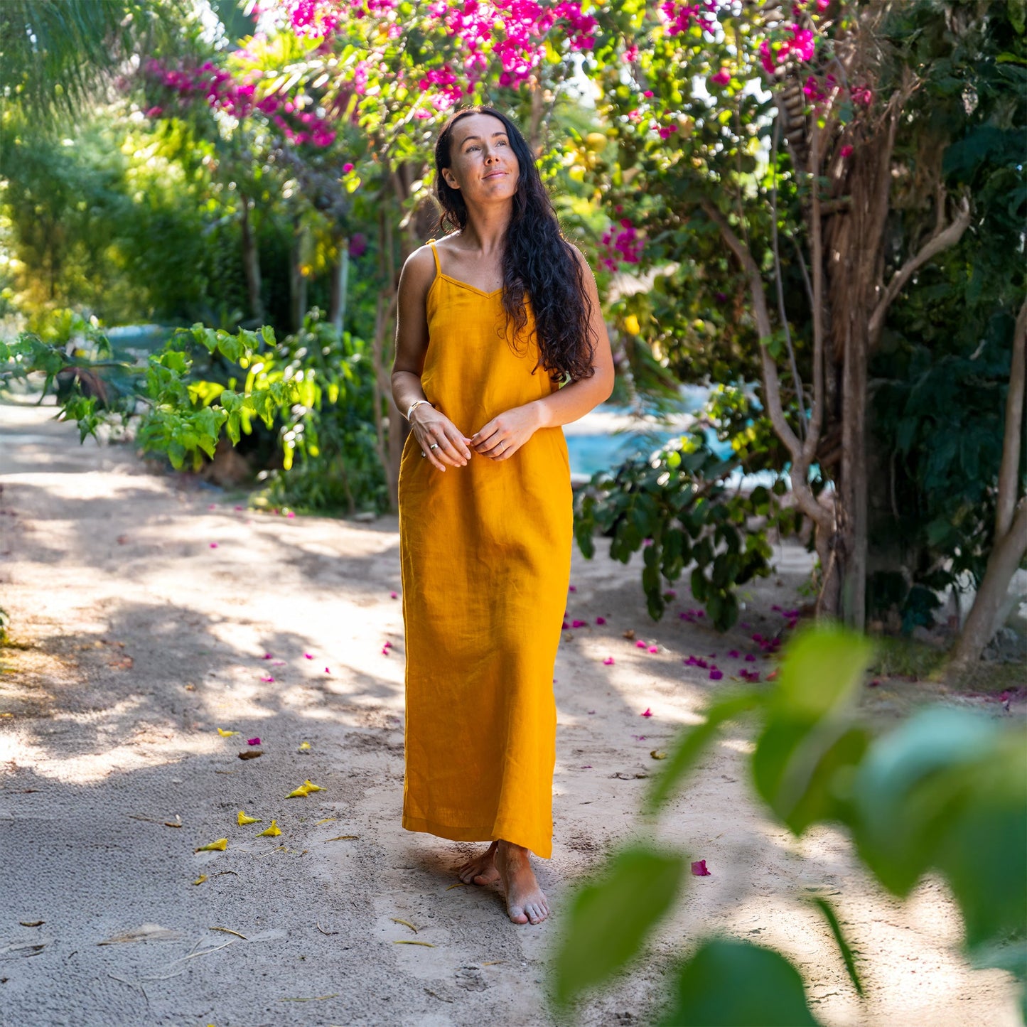 Linen Maxi Beach Dress Livia