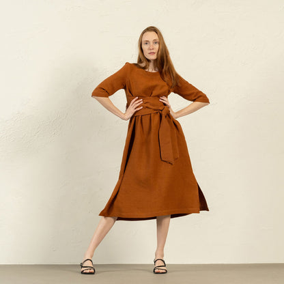 Casual Linen Wrap Dress Miley