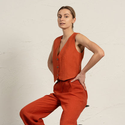 Elegant Linen Waistcoat Ava