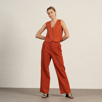 Elegant Linen Waistcoat Ava