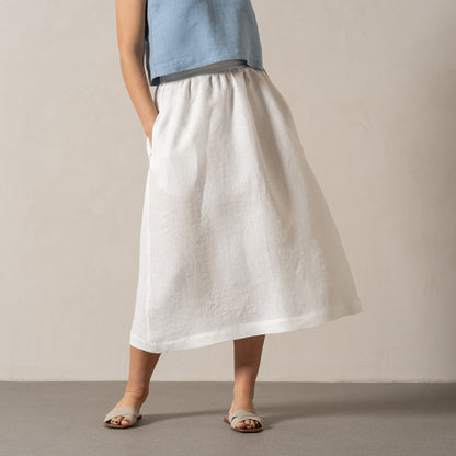 Linen Maxi Skirt with Pockets Sophia
