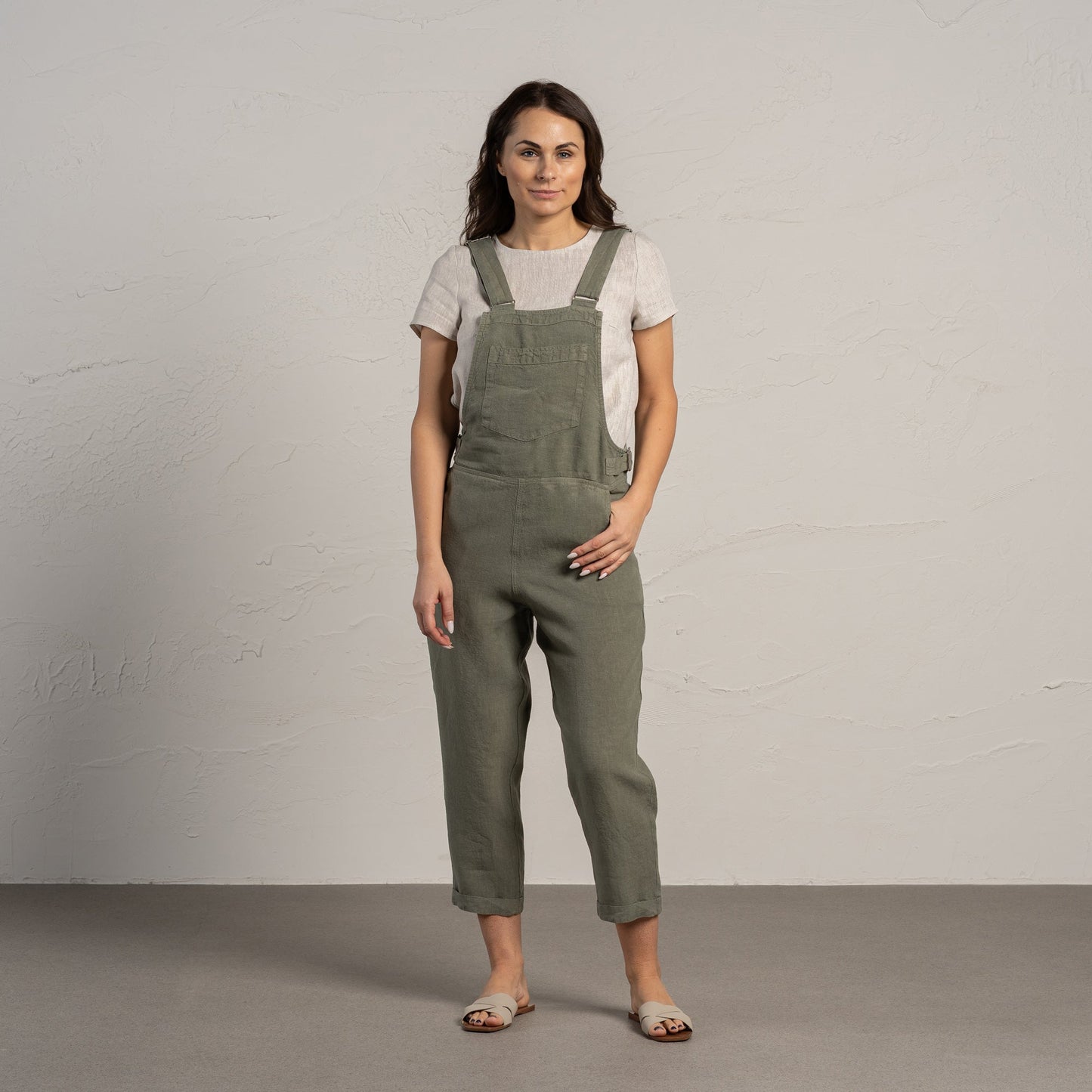 Linen Pinafore Jumpsuit Nicci