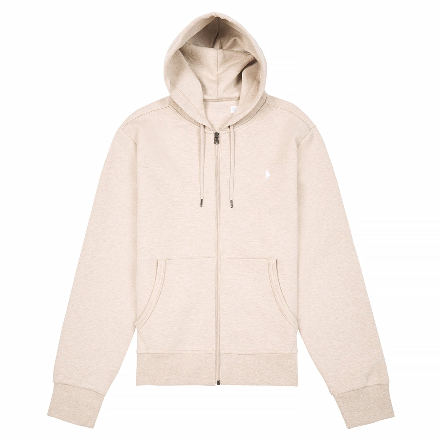 Double-Knit Full Zip Hoodie | Beige Heather