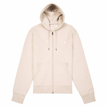 Double-Knit Full Zip Hoodie | Beige Heather
