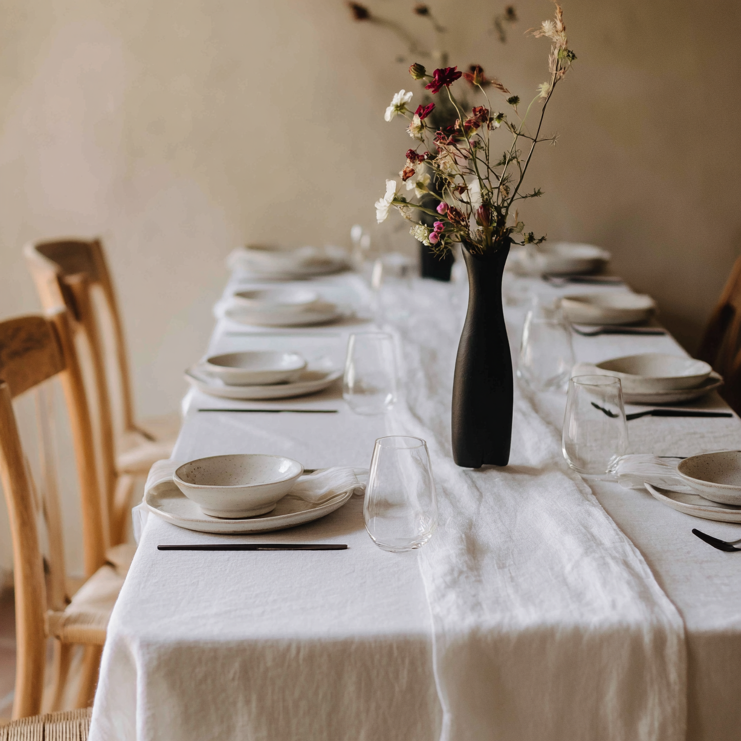 Linen Tablecloth Stone Green