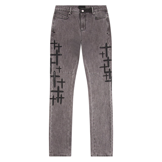 Bryant Clouded Mist Cross Patch Denim