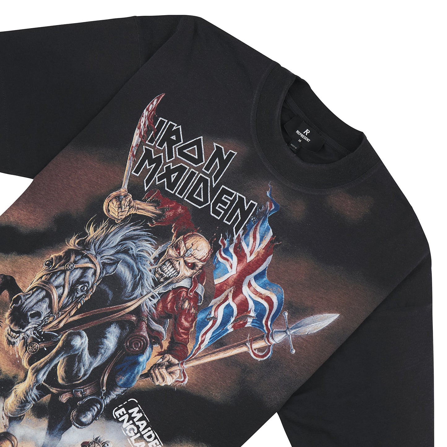 Iron Maiden Steed Tee | Stained Black