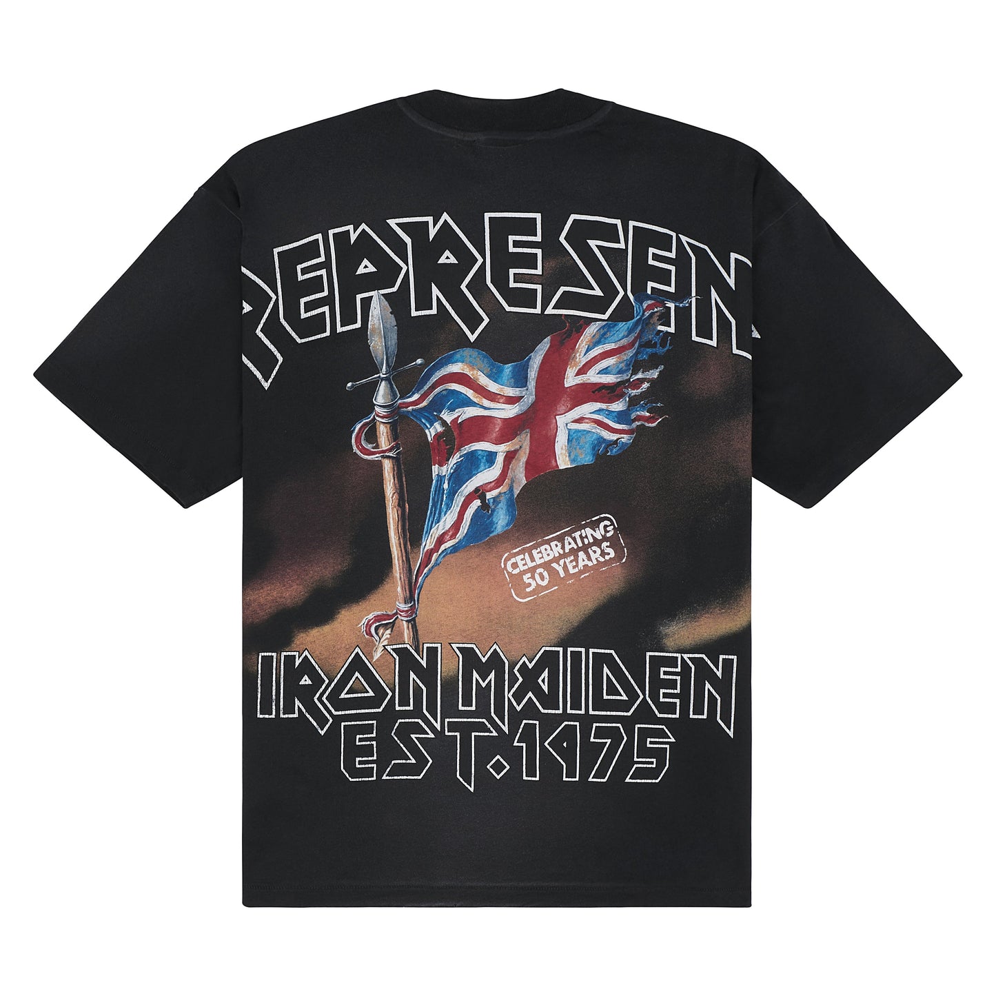 Iron Maiden Steed Tee | Stained Black