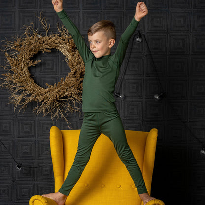 Kids' 160 Merino Pants Dark Green