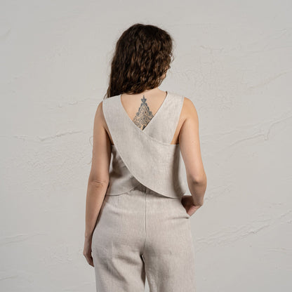 Pinafore Open Back Crop Top Serena