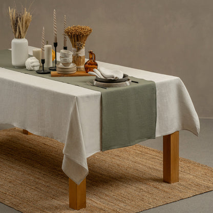 Linen Tablecloth Stone Green