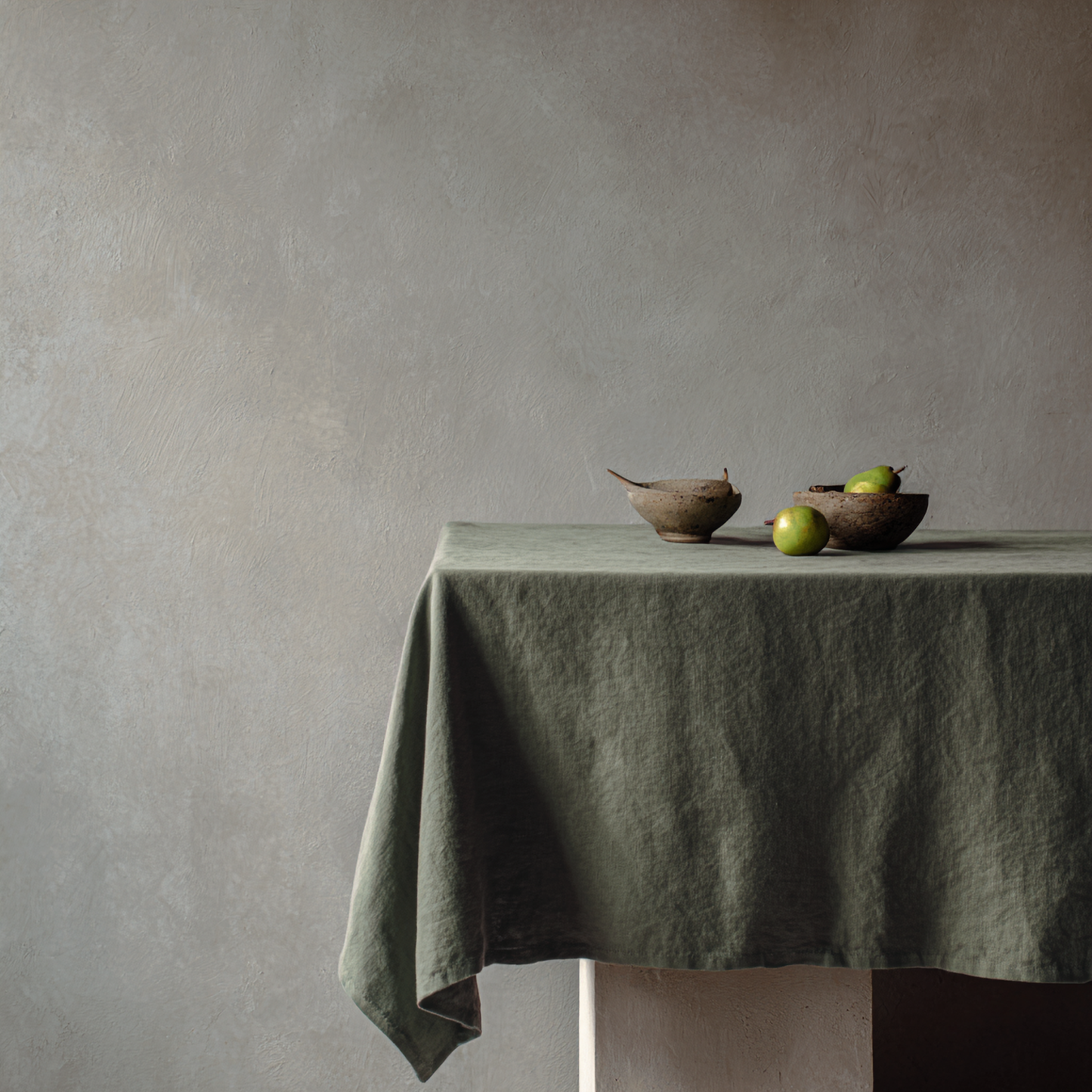 Linen Tablecloth Stone Green