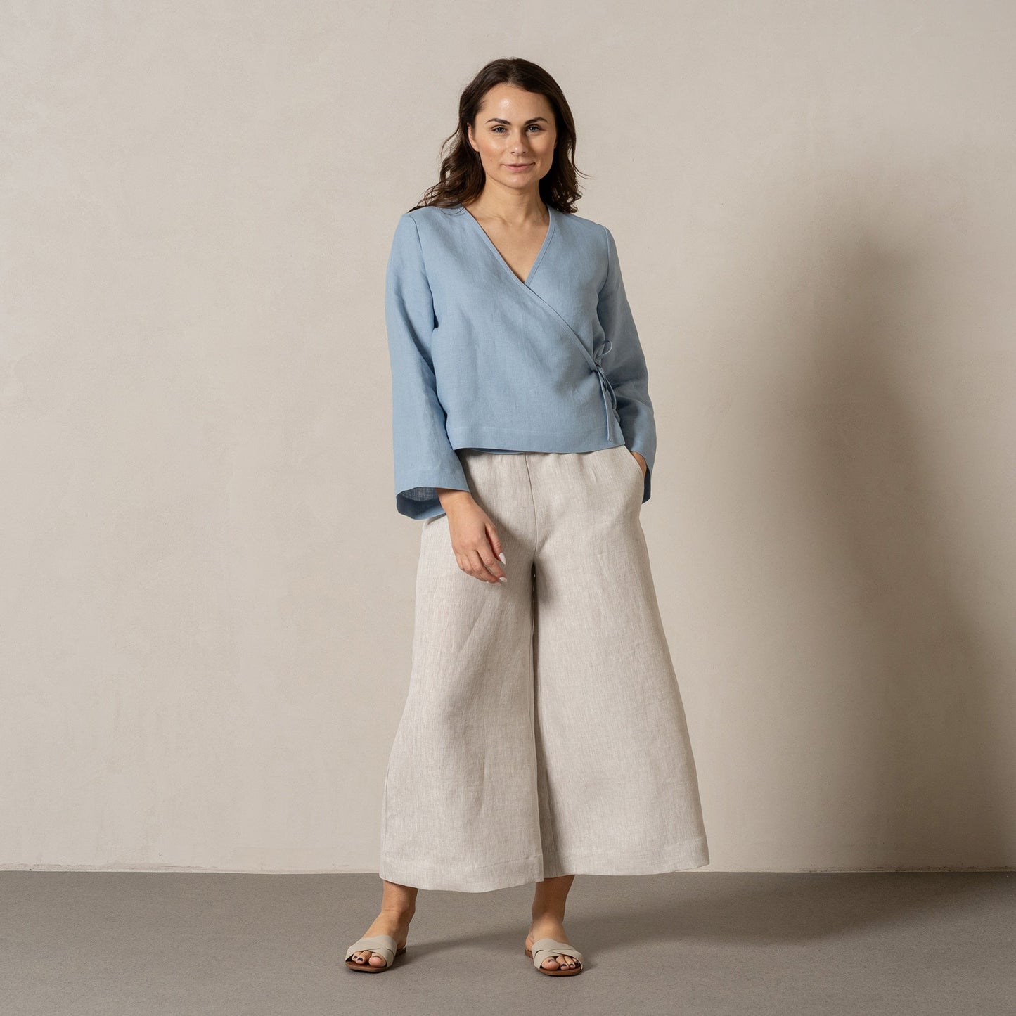 Linen Wrap Top Thea