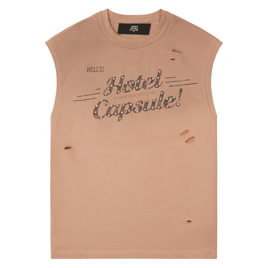 Hotel Capsule Sleeveless Tee | Wash Mauve