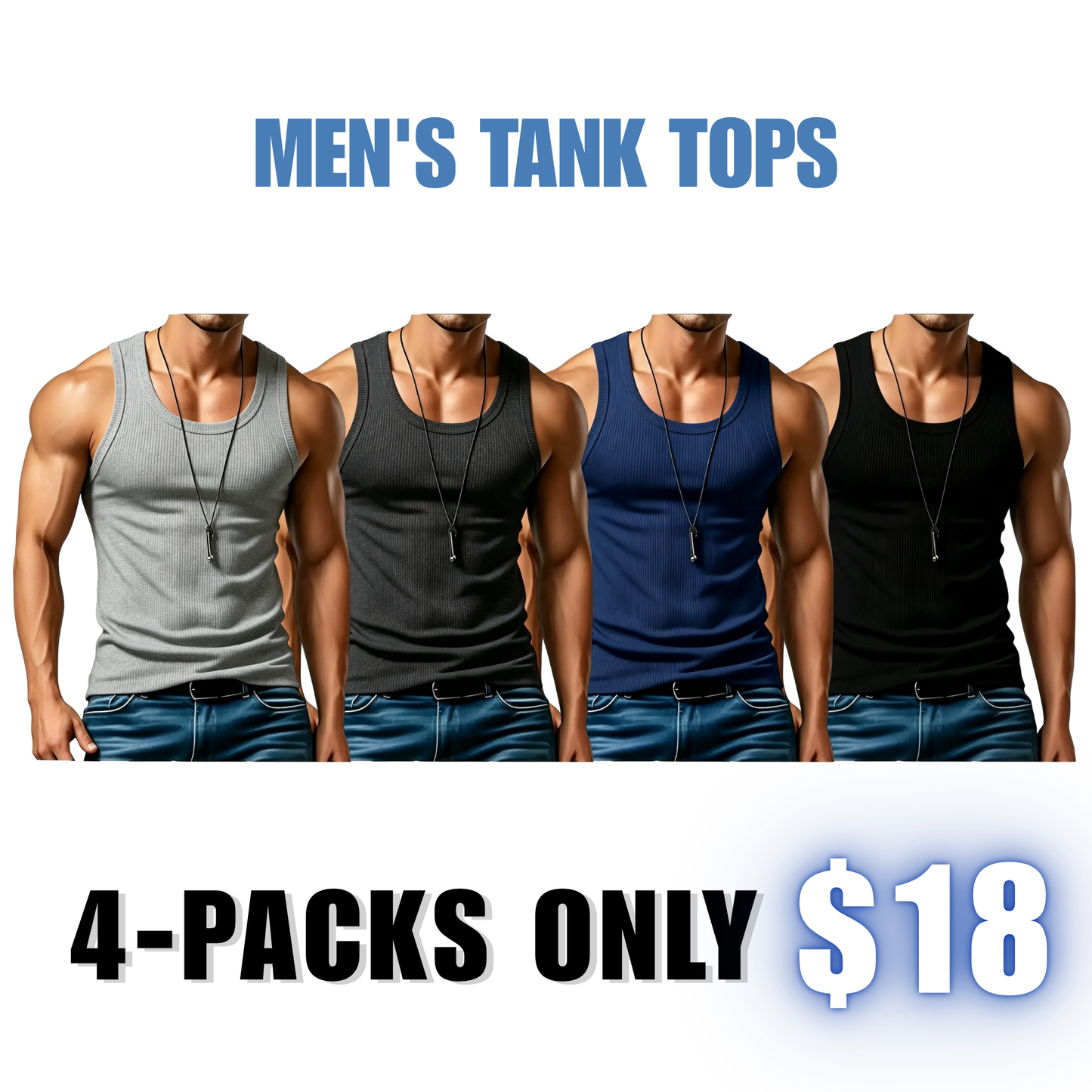 Men’s Wide-Strap Ribbed Tank Top – Comfortable, Stylish & Perfect for Everyday Wear