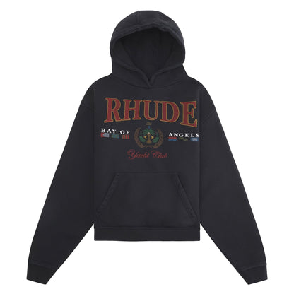 Bay of Angels Yacht Hoodie | Vintage Black
