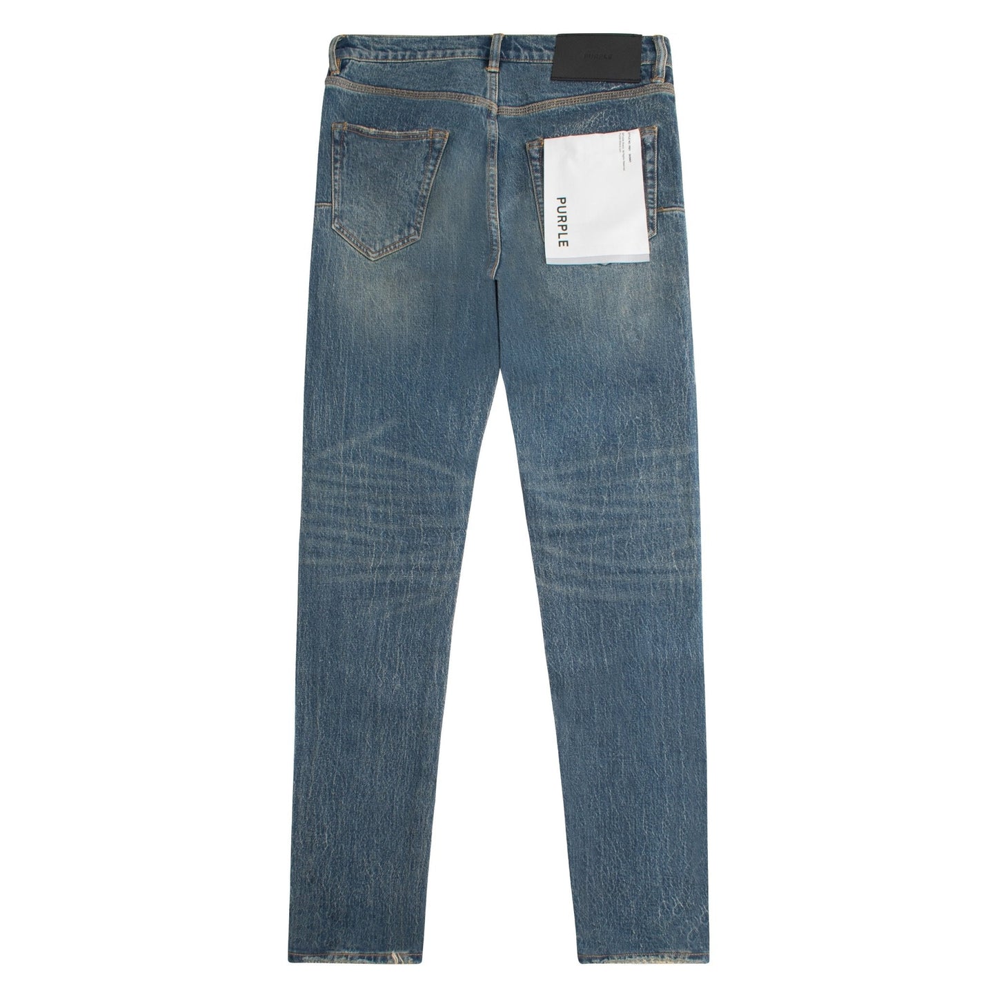 Crackle Coated Denim | Mid Indigo