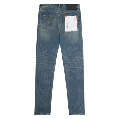 Crackle Coated Denim | Mid Indigo
