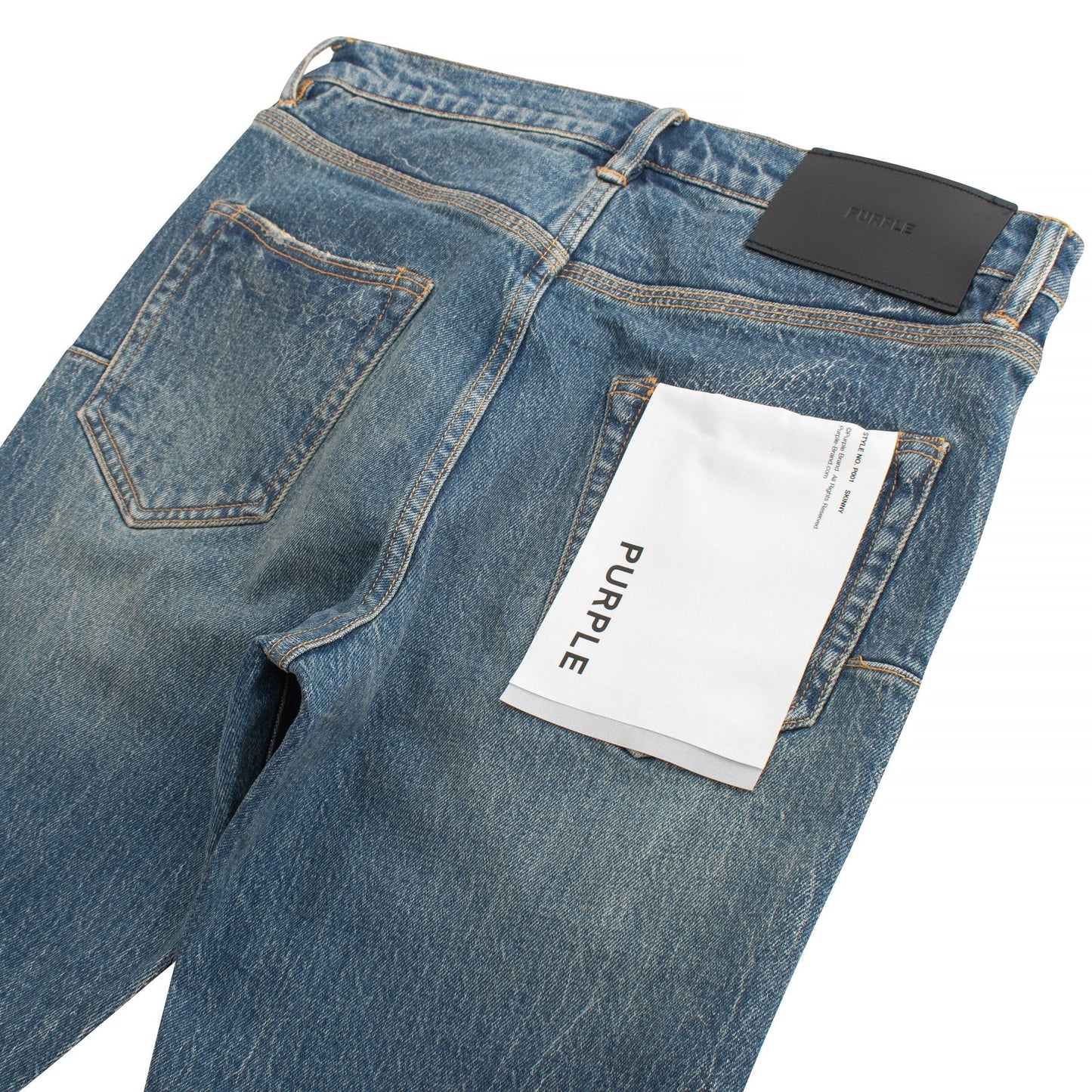 Crackle Coated Denim | Mid Indigo