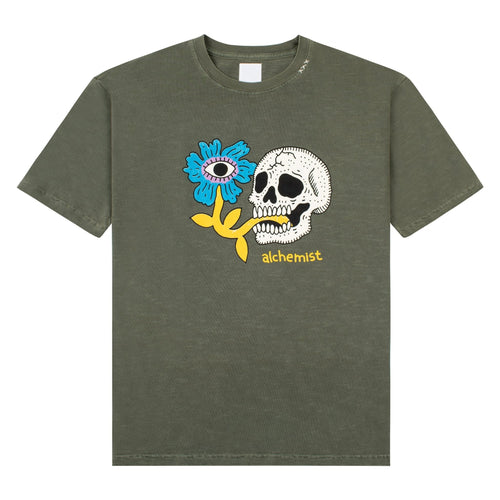 Floral Skull Tee | Defender Green