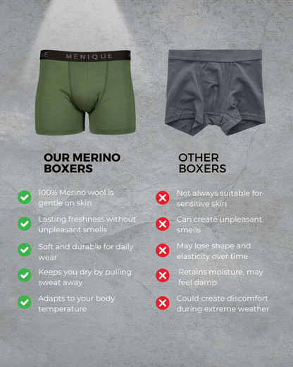 Men's Merino Short Boxer Briefs 2-Pack