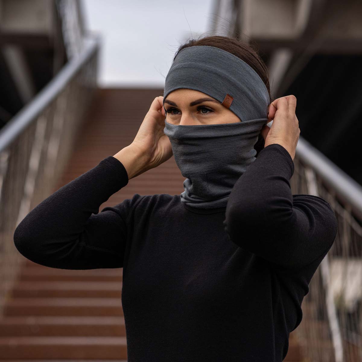 Women's Merino Active Headband Perfect Gray